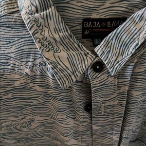 Mens blue baja lama wave shirt